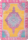 Cozy Haven Mat Collection Area Rug -  Elysium Rectangle Sunburst Yellow and Pink Main