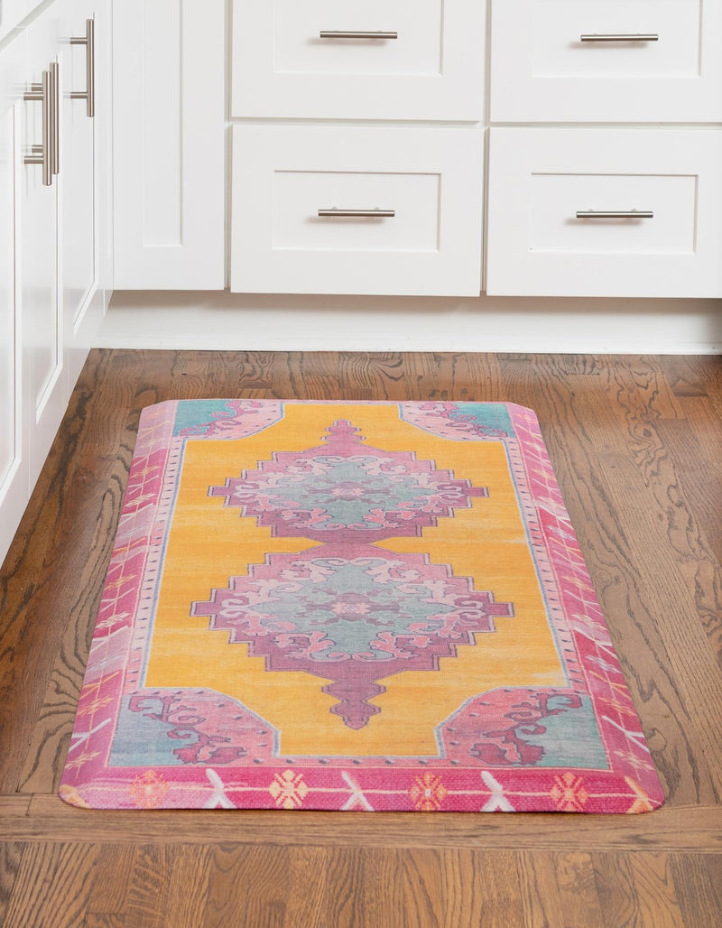 Cozy Haven Mat Collection Area Rug -  Elysium Rectangle Sunburst Yellow and Pink  lifestyle 8