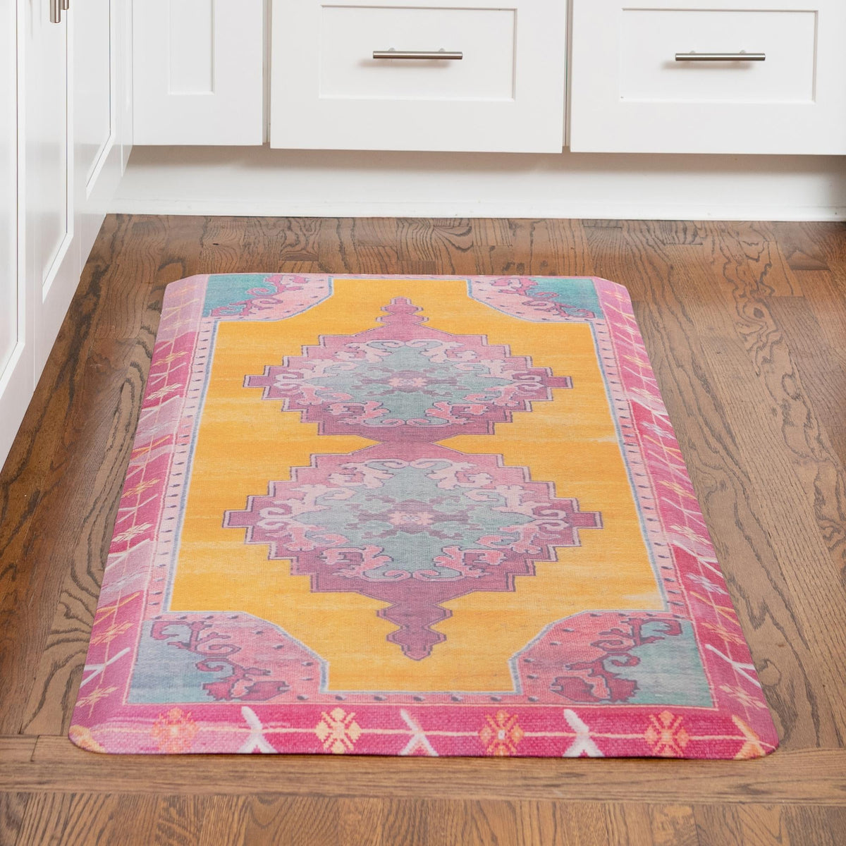 Cozy Haven Mat Collection Area Rug -  Elysium Rectangle Sunburst Yellow and Pink  lifestyle 22