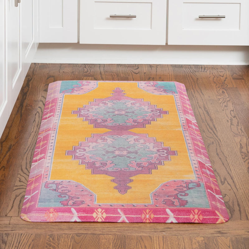 Cozy Haven Mat Collection Area Rug -  Elysium Rectangle Sunburst Yellow and Pink  lifestyle 22