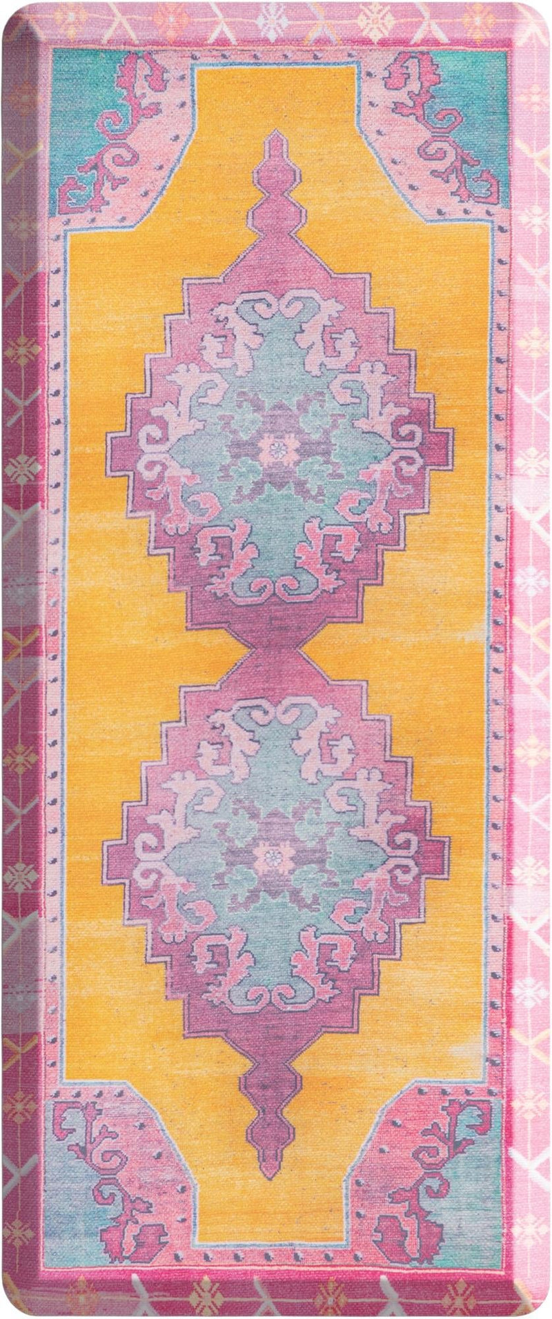 Cozy Mat Collection Area Rug -  Elysium Rectangle Sunburst Yellow and Pink  lifestyle 2