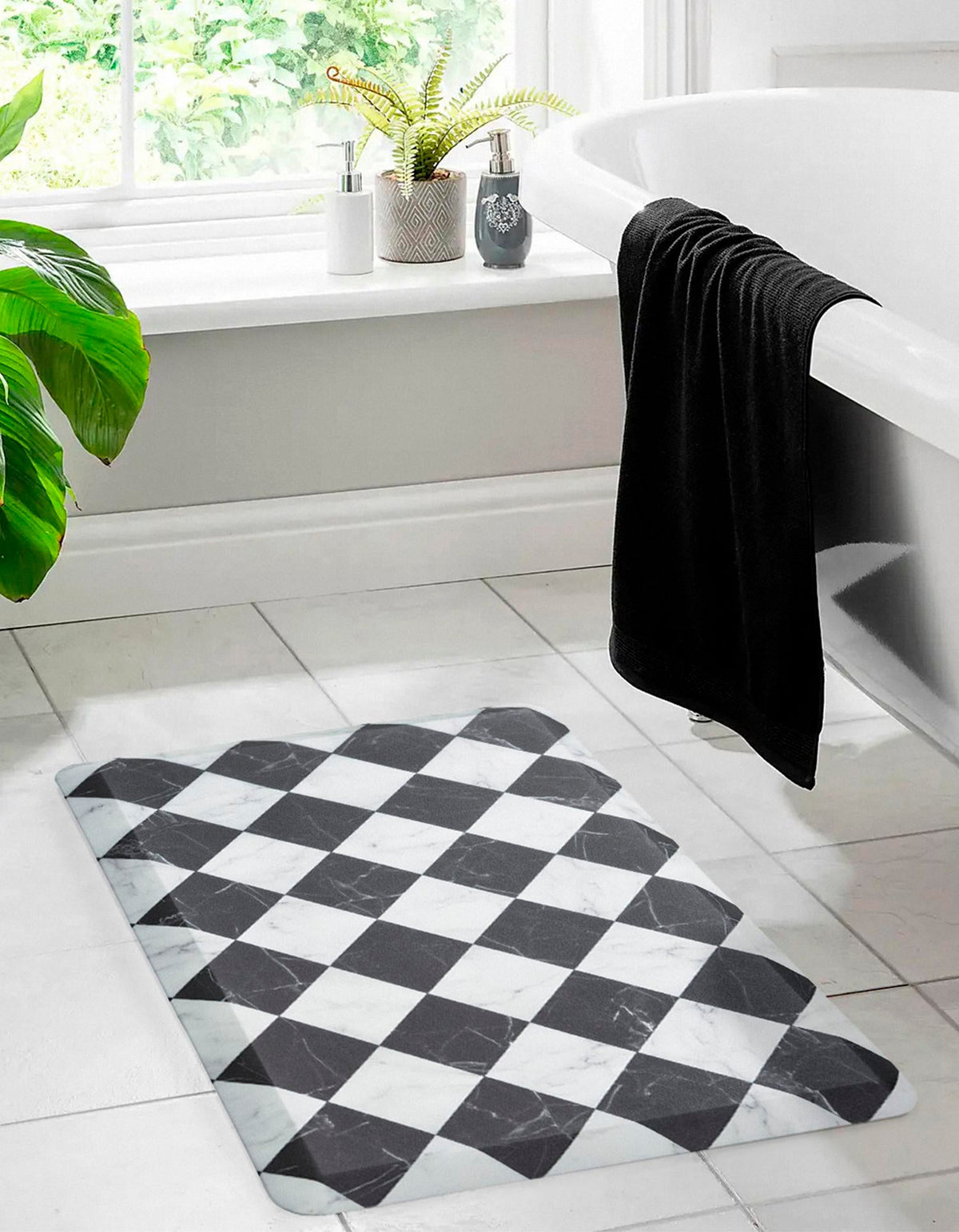 Cozy Haven Mat Collection Area Rug -  Oasis Rectangle Black and White  lifestyle 2