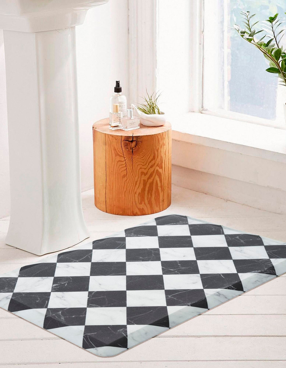 Cozy Haven Mat Collection Area Rug -  Oasis Rectangle Black and White  lifestyle 4