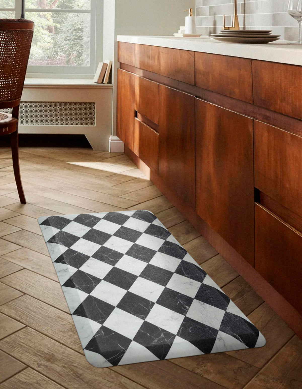 Cozy Haven Mat Collection Area Rug -  Oasis Rectangle Black and White  lifestyle 6