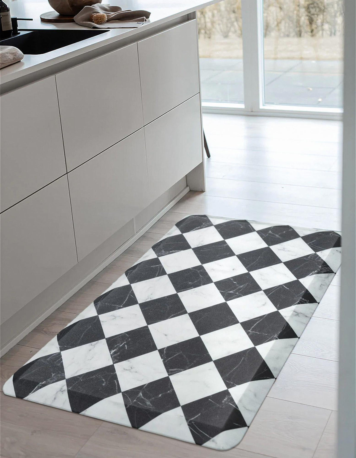 Cozy Haven Mat Collection Area Rug -  Oasis Rectangle Black and White  lifestyle 8