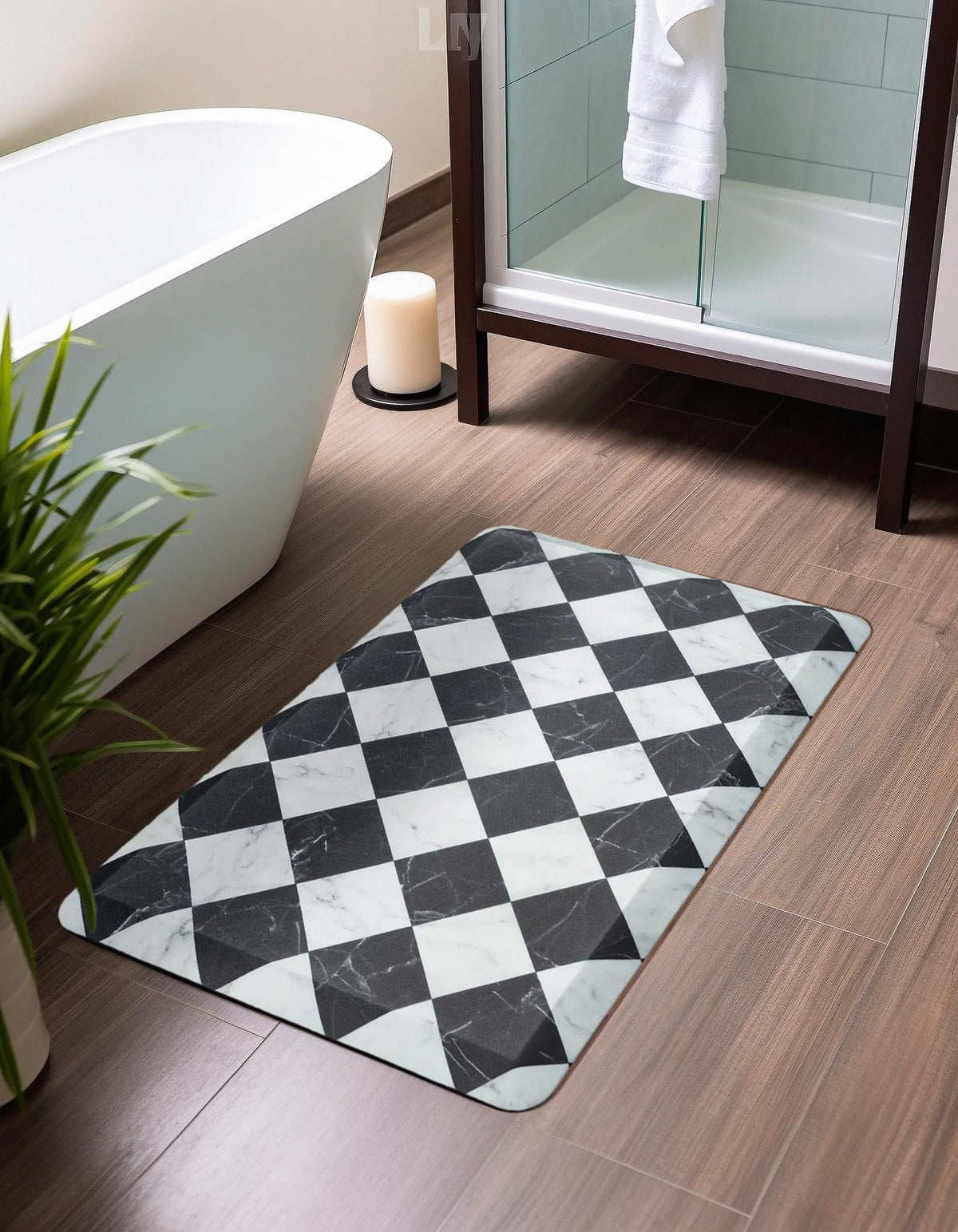 Cozy Haven Mat Collection Area Rug -  Oasis Rectangle Black and White  lifestyle 10