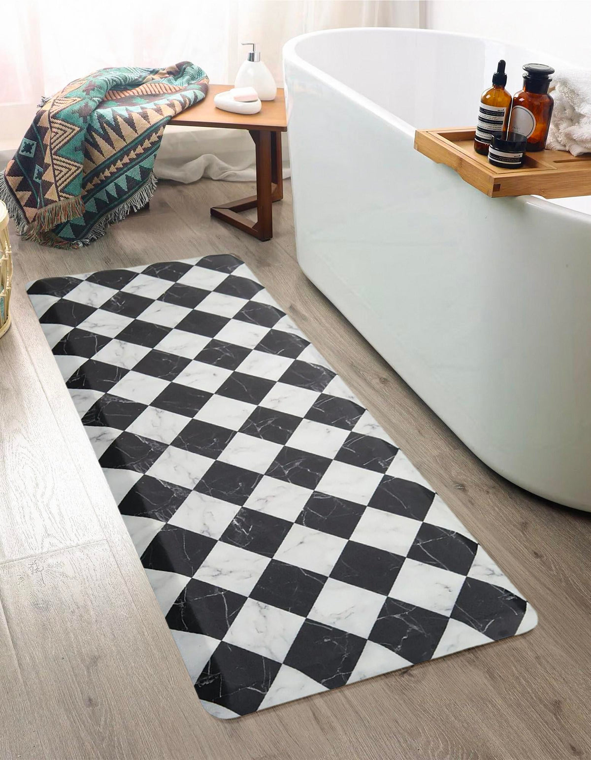 Cozy Haven Mat Collection Area Rug -  Oasis Rectangle Black and White  lifestyle 12