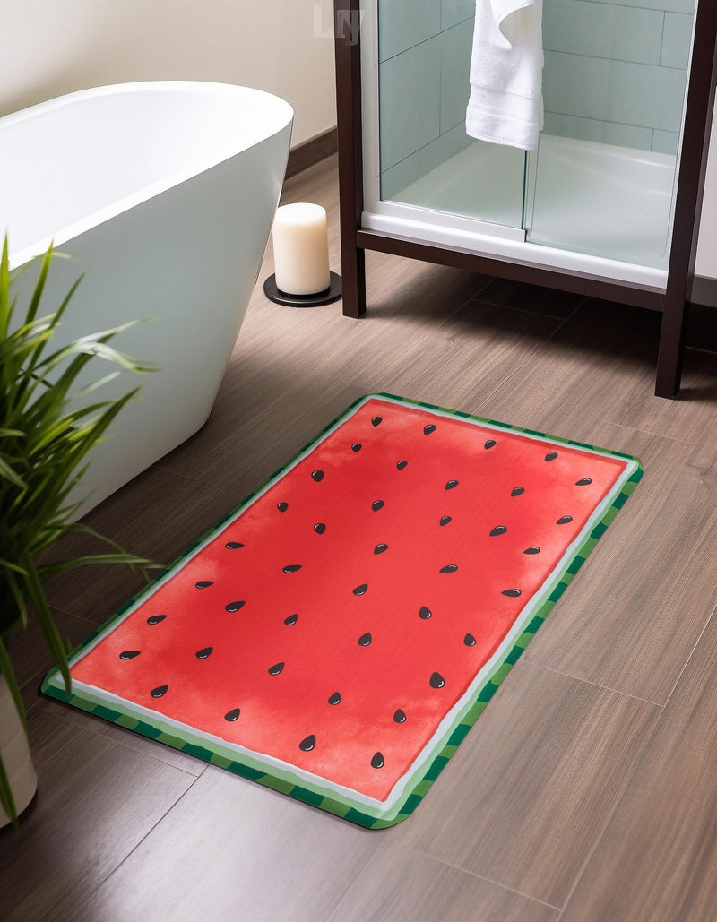 Cozy Haven Mat Collection Area Rug -  Burrow Rectangle Watermelon Red  lifestyle 4
