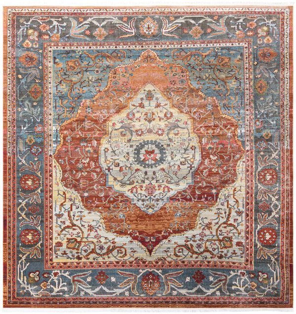 Caribbean Breeze Collection Area Rug -  Vieques Square Rust Red  lifestyle 37