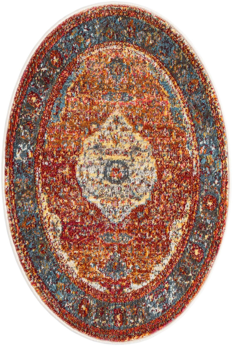 Caribbean Breeze Collection Area Rug -  Vieques Oval Rust Red  lifestyle 34