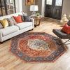 Caribbean Breeze Collection Area Rug -  Vieques Octagon Rust Red  lifestyle 143