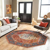 Caribbean Breeze Collection Area Rug -  Vieques Octagon Rust Red  lifestyle 148
