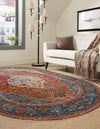 Caribbean Breeze Collection Area Rug -  Vieques Oval Rust Red  lifestyle 54