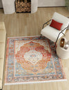 Caribbean Breeze Collection Area Rug -  Vieques Square Rust Red  lifestyle 47