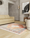 Caribbean Breeze Collection Area Rug -  Vieques Square Rust Red  lifestyle 56
