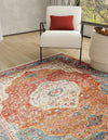 Caribbean Breeze Collection Area Rug -  Vieques Square Rust Red  lifestyle 60