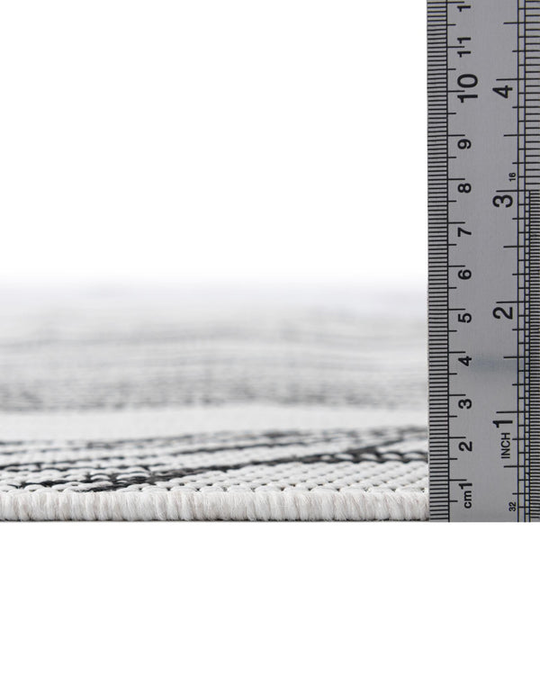Garden Terrace Escape Collection Area Rug -  Evergreen (Charcoal Ivory) Round Charcoal Ivory  lifestyle 3