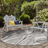 Garden Terrace Escape Collection Area Rug -  Evergreen (Charcoal Ivory) Round Charcoal Ivory  lifestyle 14
