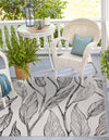 Garden Terrace Escape Collection Area Rug -  Evergreen (Charcoal Ivory) Square Charcoal Ivory  lifestyle 0