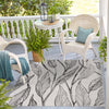 Garden Terrace Escape Collection Area Rug -  Evergreen (Charcoal Ivory) Square Charcoal Ivory  lifestyle 13