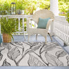 Garden Terrace Escape Collection Area Rug -  Evergreen (Charcoal Ivory) Square Charcoal Ivory  lifestyle 14