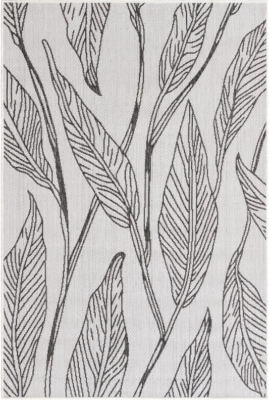 Garden Terrace Escape Collection Area Rug -  Evergreen (Charcoal Ivory) Rectangle Charcoal Ivory Main