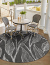Garden Terrace Escape Collection Area Rug -  Evergreen (Ivory Charcoal) Round Ivory Charcoal  lifestyle 0
