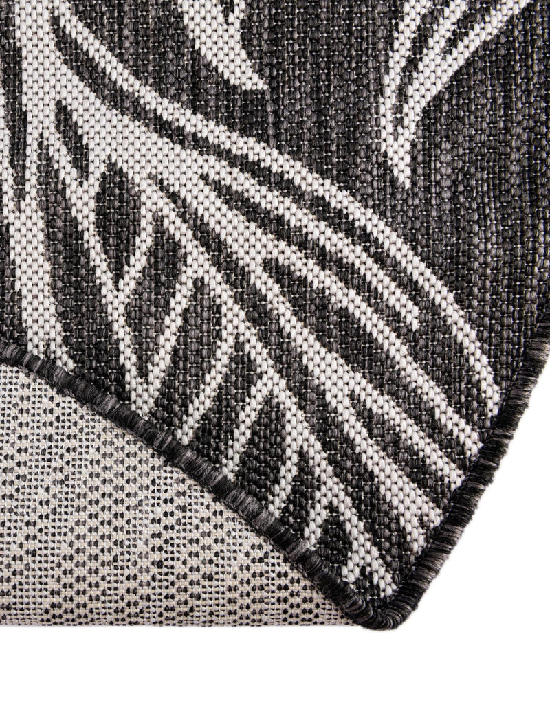 Seaside Blooms Collection Area Rug -  Evergreen (Ivory Charcoal) Round Ivory Charcoal  lifestyle 54