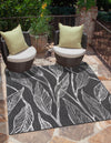 Garden Terrace Escape Collection Area Rug -  Evergreen (Ivory Charcoal) Square Ivory Charcoal  lifestyle 0