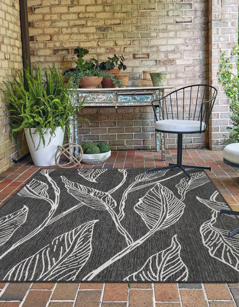 Garden Terrace Escape Collection Area Rug -  Evergreen (Ivory Charcoal) Rectangle Ivory Charcoal  lifestyle 2