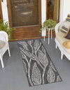 Garden Terrace Escape Collection Area Rug -  Evergreen (Ivory Charcoal) Runner Ivory Charcoal  lifestyle 0