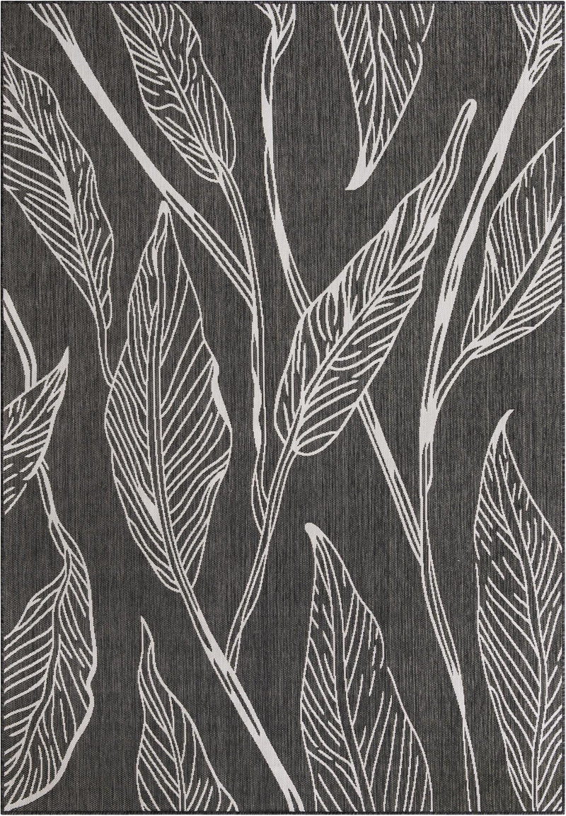 Seaside Blooms Collection Area Rug -  Evergreen (Ivory Charcoal) Rectangle Ivory Charcoal  lifestyle 3