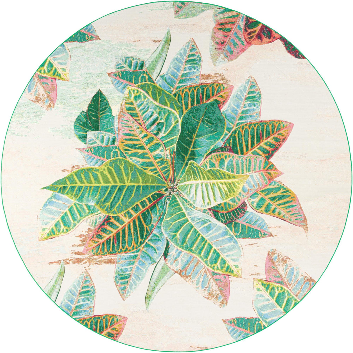 Garden Terrace Escape Collection Area Rug -  Fern Round Multi  lifestyle 18