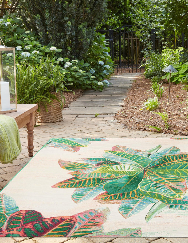 Garden Terrace Escape Collection Area Rug -  Fern Square Multi  lifestyle 28