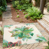 Garden Terrace Escape Collection Area Rug -  Fern Square Multi  lifestyle 72