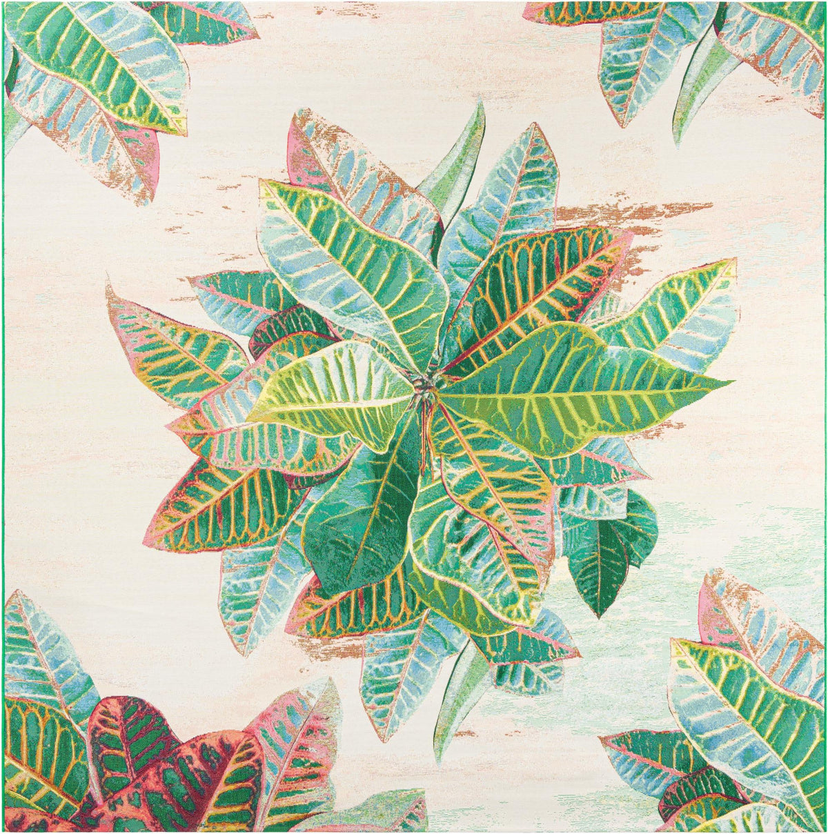 Garden Terrace Escape Collection Area Rug -  Fern Square Multi  lifestyle 20