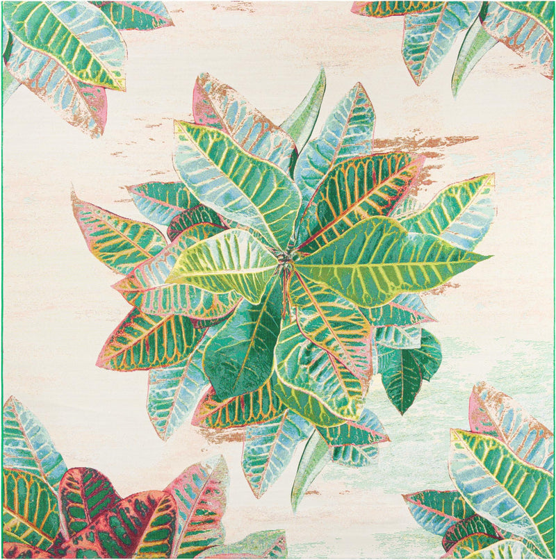 Garden Terrace Escape Collection Area Rug -  Fern Square Multi  lifestyle 20