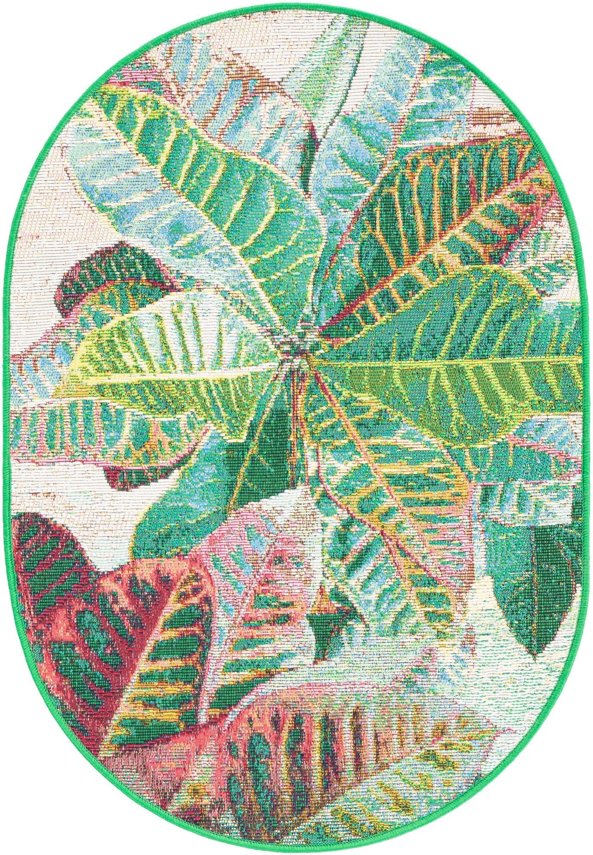 Garden Terrace Escape Collection Area Rug -  Fern Oval Multi  lifestyle 21
