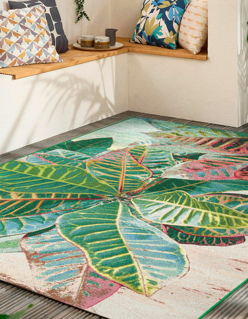 Garden Terrace Escape Collection Area Rug -  Fern Rectangle Multi  lifestyle 3