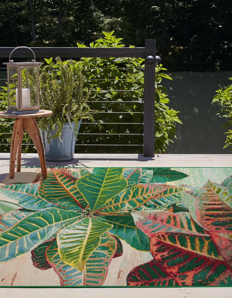 Garden Terrace Escape Collection Area Rug -  Fern Rectangle Multi  lifestyle 4