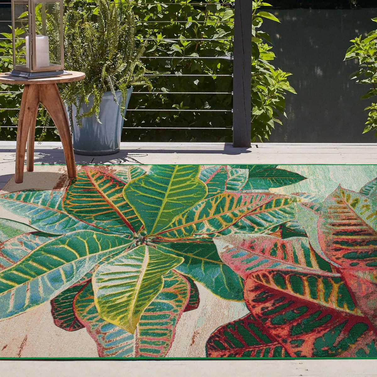 Garden Terrace Escape Collection Area Rug -  Fern Rectangle Multi  lifestyle 17