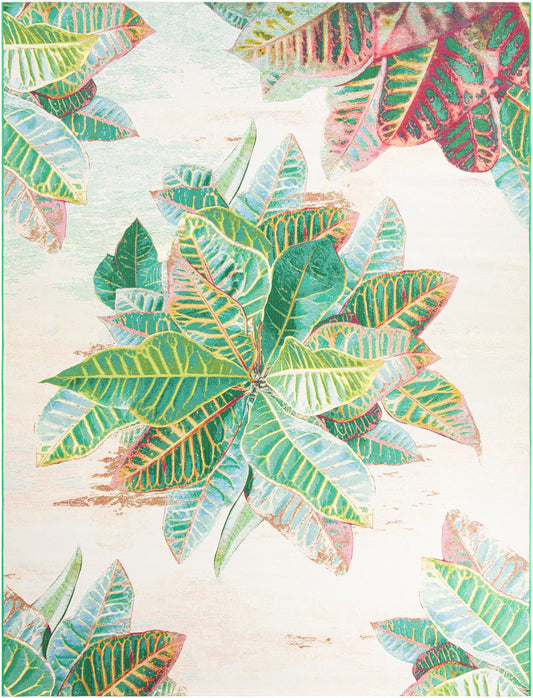 Garden Terrace Escape Collection Area Rug -  Fern Rectangle Multi Main