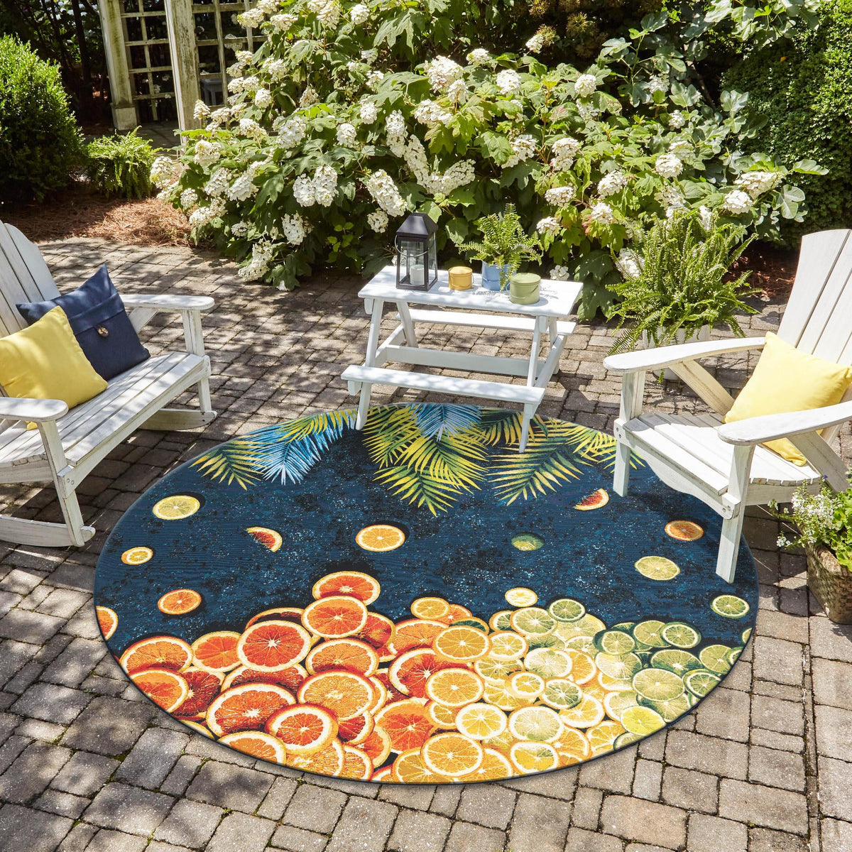 Seaside Haven Rugs Collection Area Rug -  Dunes Round Multi  lifestyle 55