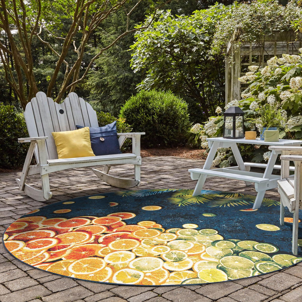 Seaside Haven Rugs Collection Area Rug -  Dunes Round Multi  lifestyle 58