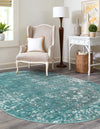 Riviera Elegance Collection Area Rug - Antibes (Turquoise) Oval Turquoise  lifestyle 43