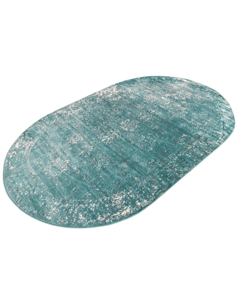 Riviera Elegance Collection Area Rug - Antibes (Turquoise) Oval Turquoise  lifestyle 44