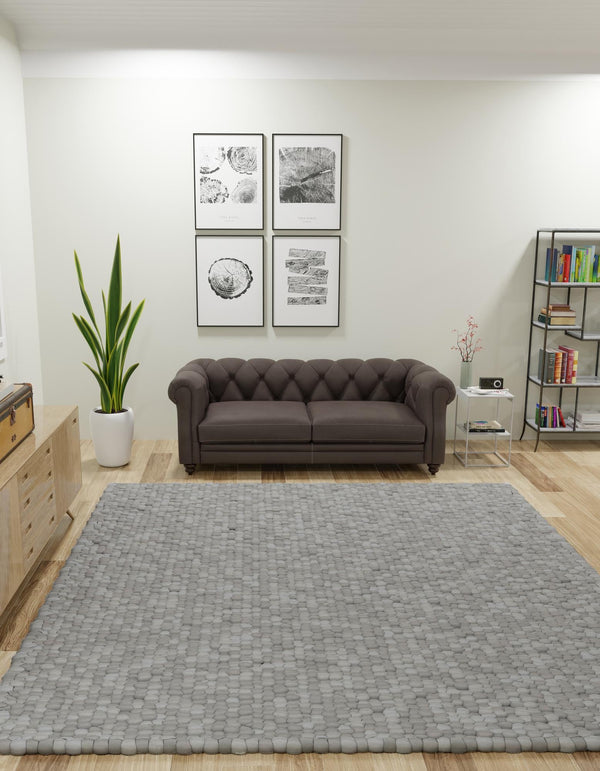 Wool Sphere Alley Collection Area Rug - Sphereville (Gray) Square Gray  lifestyle 23