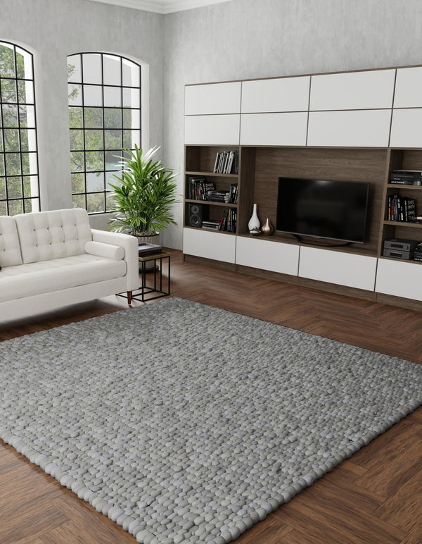 Wool Sphere Alley Collection Area Rug - Sphereville (Gray) Square Gray  lifestyle 25