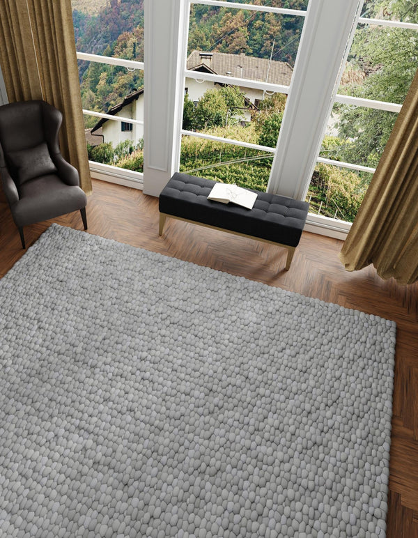 Wool Sphere Alley Collection Area Rug - Sphereville (Gray) Square Gray  lifestyle 26