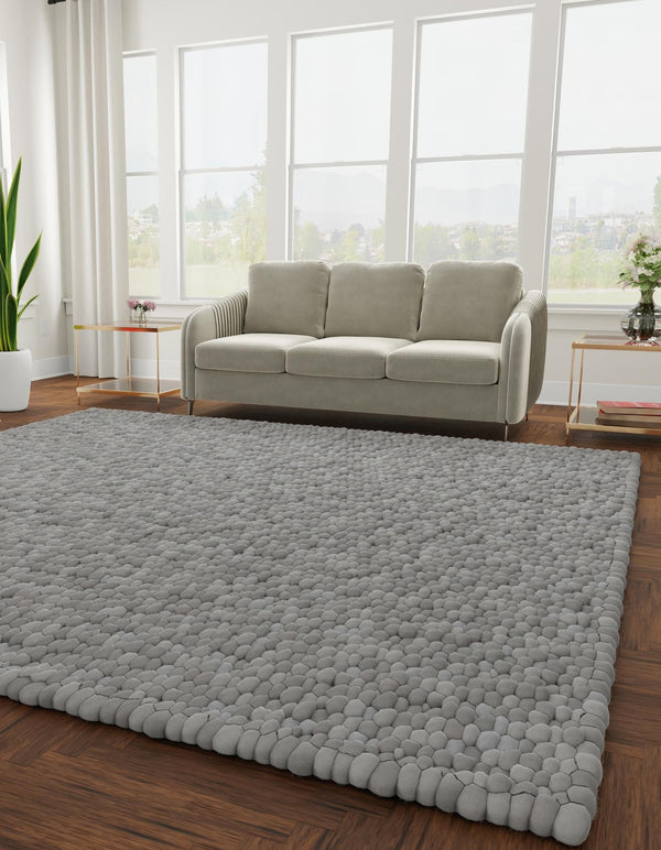 Wool Sphere Alley Collection Area Rug - Sphereville (Gray) Square Gray  lifestyle 27
